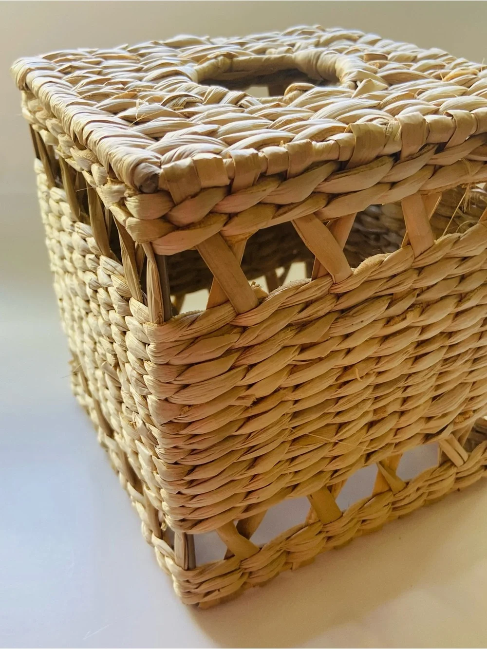 Boho Natural Woven Square Basket (Vase, Plant Stand, or Tissue Box)